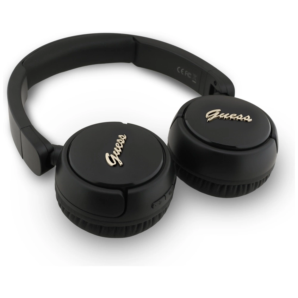 Guess Metal Logo Script Over-Ear Headphones - Blackeng