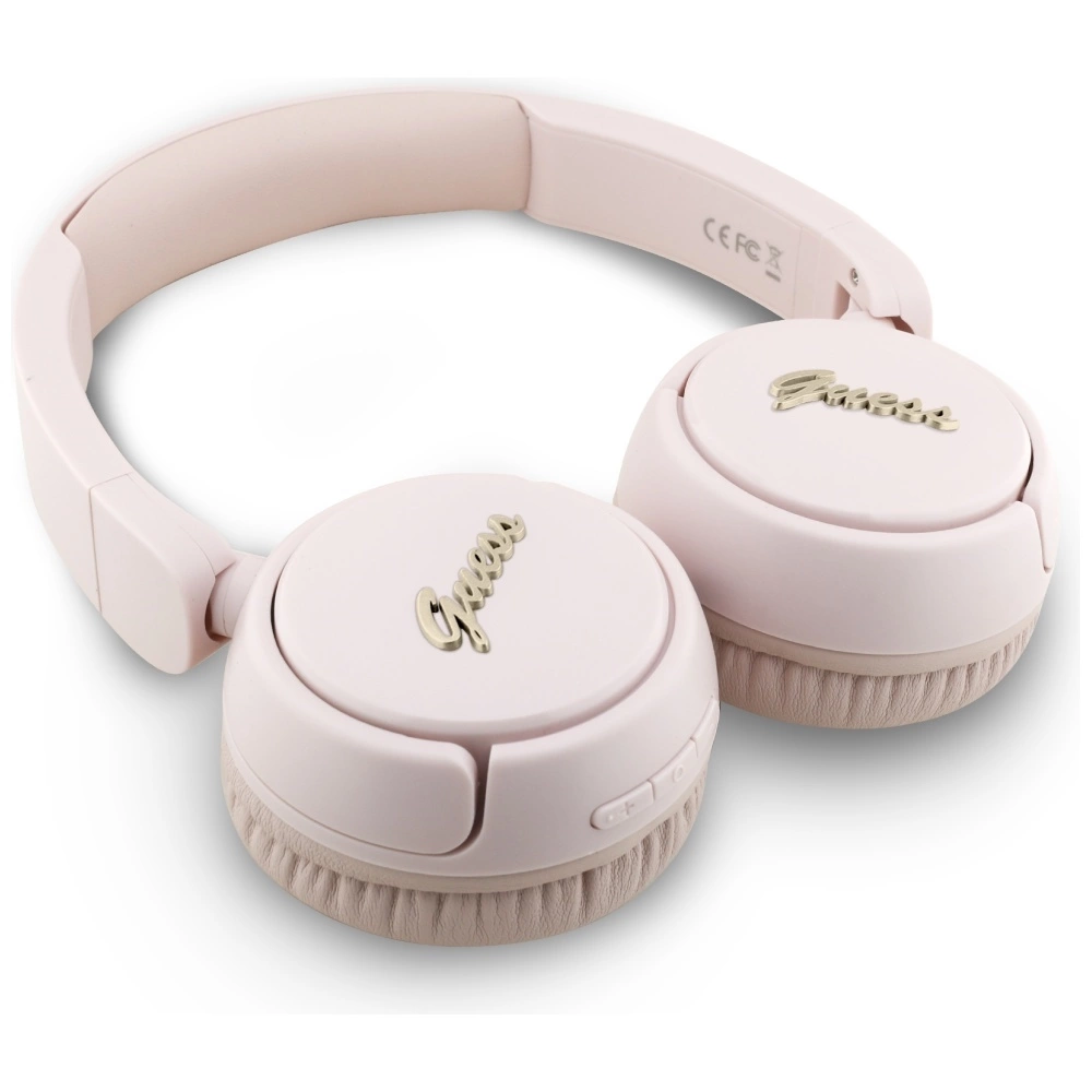 Guess Metal Logo Script Over-Ear Headphones - Pinkeng