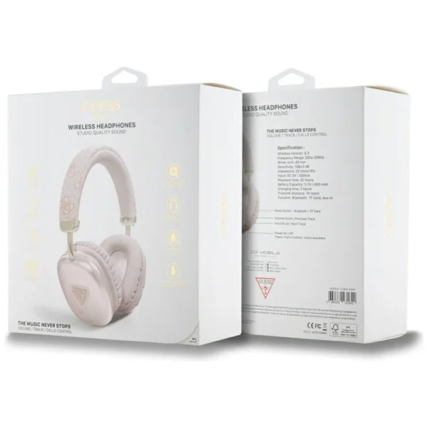 Guess Triangle Logo Over-Ear Headphones - Pinkeng
