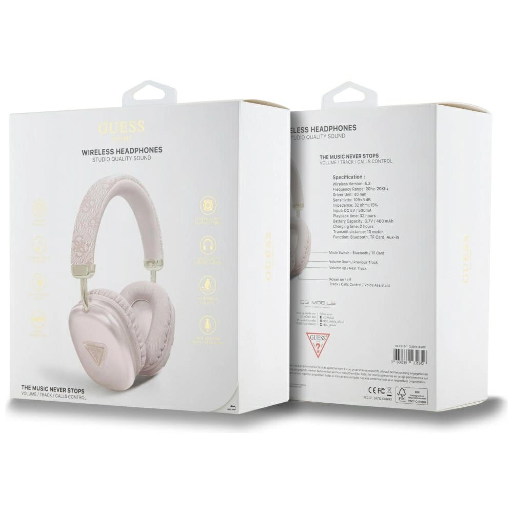 Guess Triangle Logo Over-Ear Headphones - Pinkeng