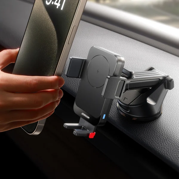Joyroom JR-ZS241S car mount with inductive charger for dashboard - blackeng