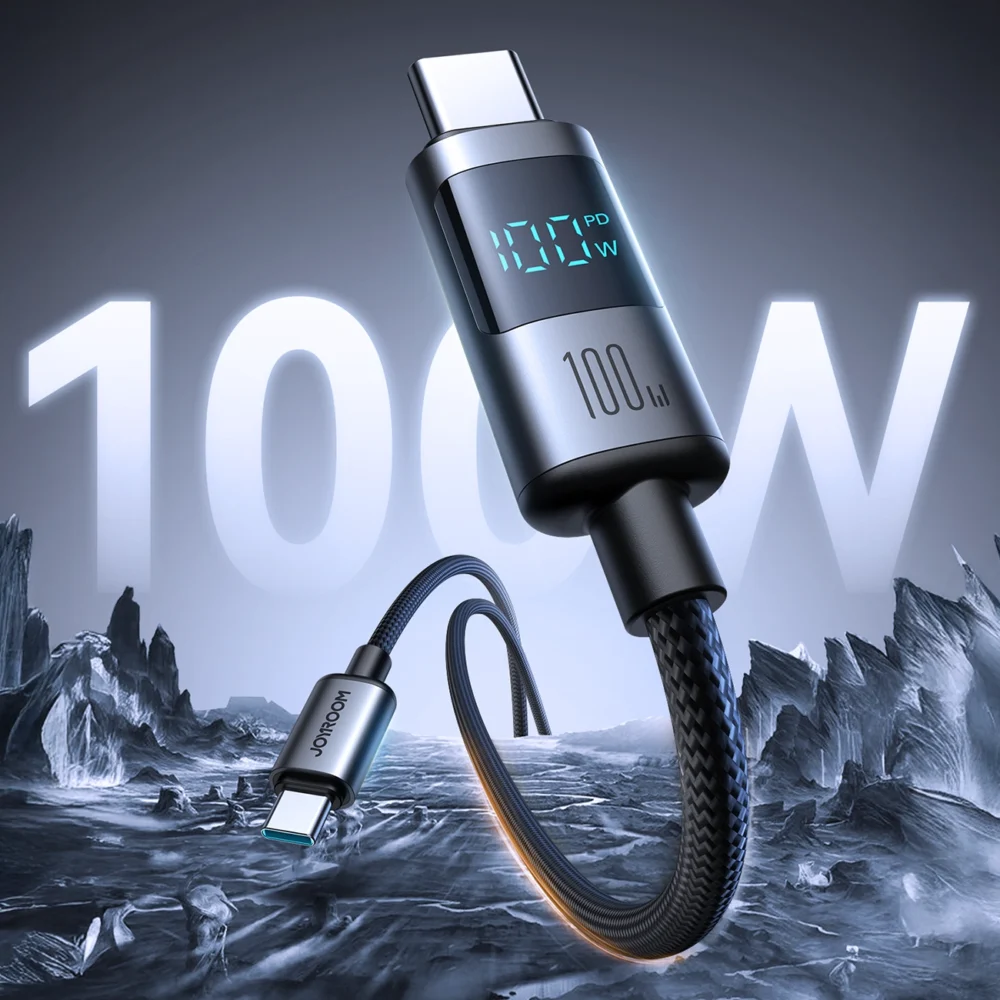 Joyroom S-A16 Pro Prism Series 100W USB-C Cable - USB-C with Digital Display 1.2m - Blackeng