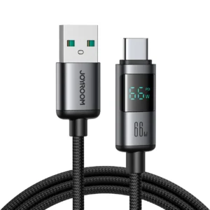 Joyroom S-A16 Pro Prism Series 66W USB-A - USB-C Cable with Display 1.2m - Blackeng