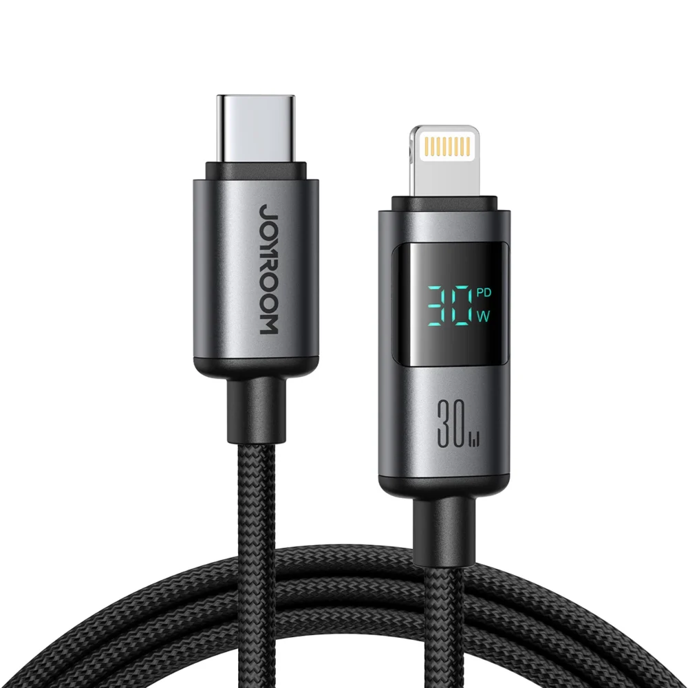 Joyroom S-A16 Pro Prism Series 30W USB-C - Lightning Cable with Display 1.2m - Blackeng