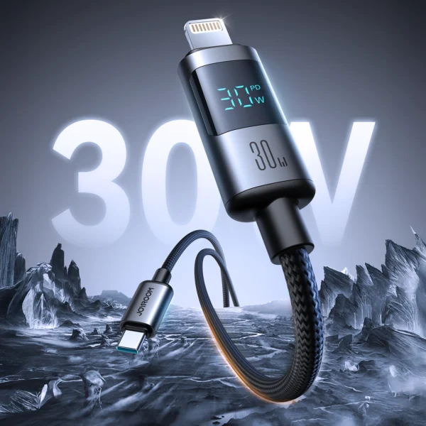 Joyroom S-A16 Pro Prism Series 30W USB-C - Lightning Cable with Display 1.2m - Blackeng
