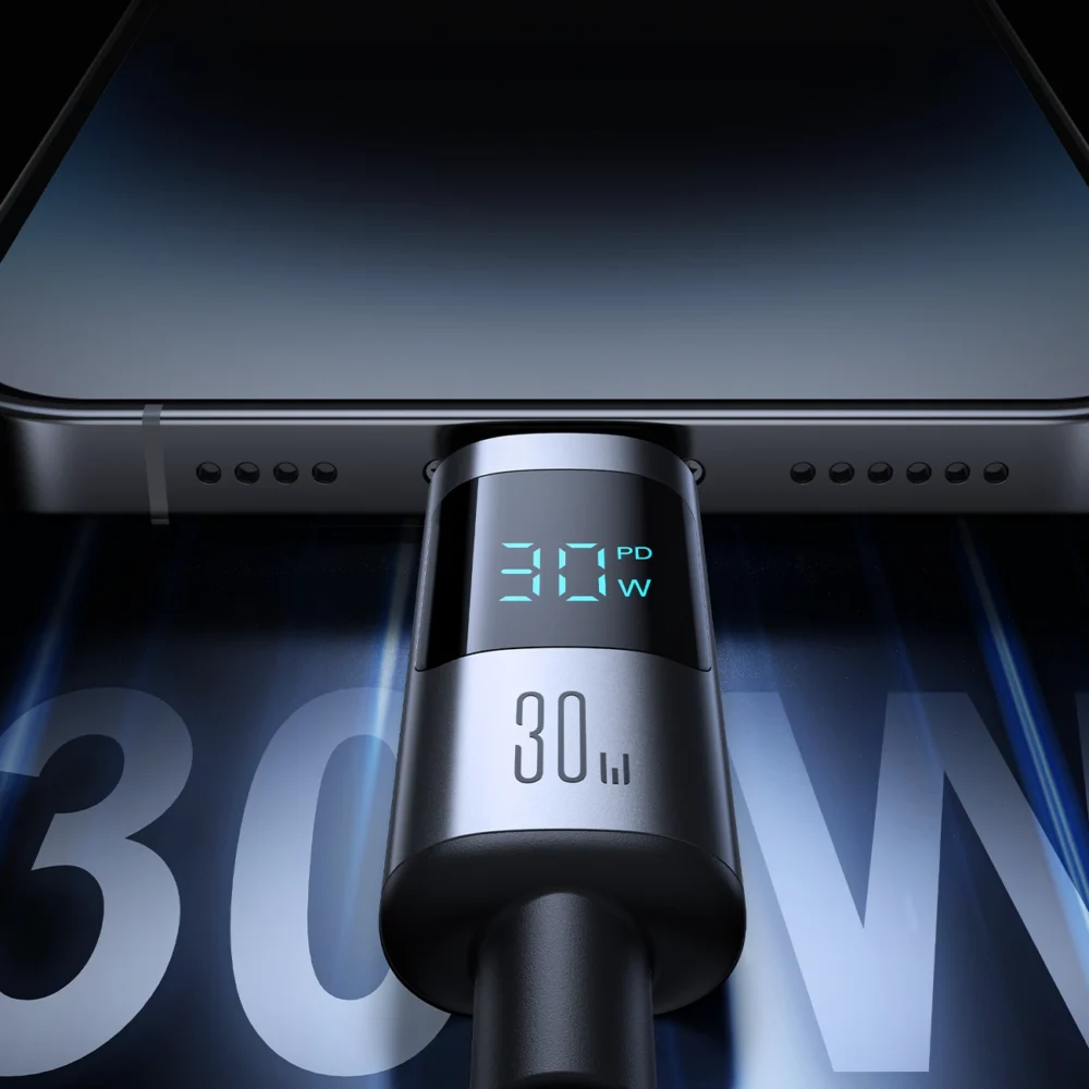 Joyroom S-A16 Pro Prism Series 30W USB-C - Lightning Cable with Display 1.2m - Blackeng