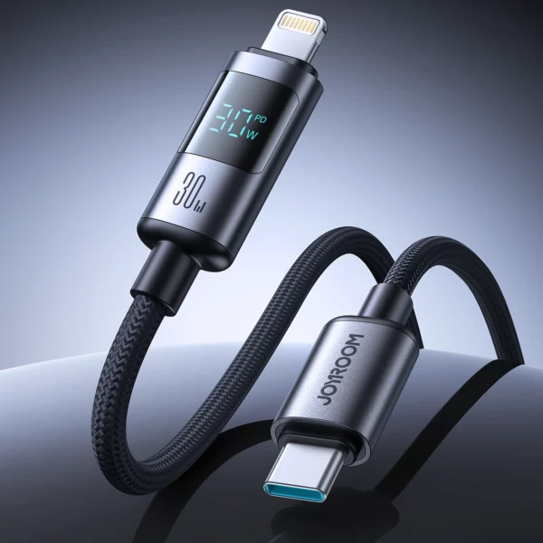 Joyroom S-A16 Pro Prism Series 30W USB-C - Lightning Cable with Display 1.2m - Blackeng