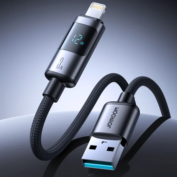 Joyroom S-A16 Pro Prism Series 3A USB-A - Lightning Cable with Display 1.2m - Blackeng