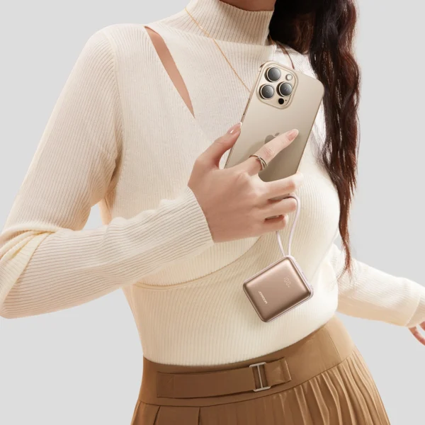 Joyroom JR-PBF27 22.5W 10000mAh Powerbank with Two Built-in Cables - Goldeng