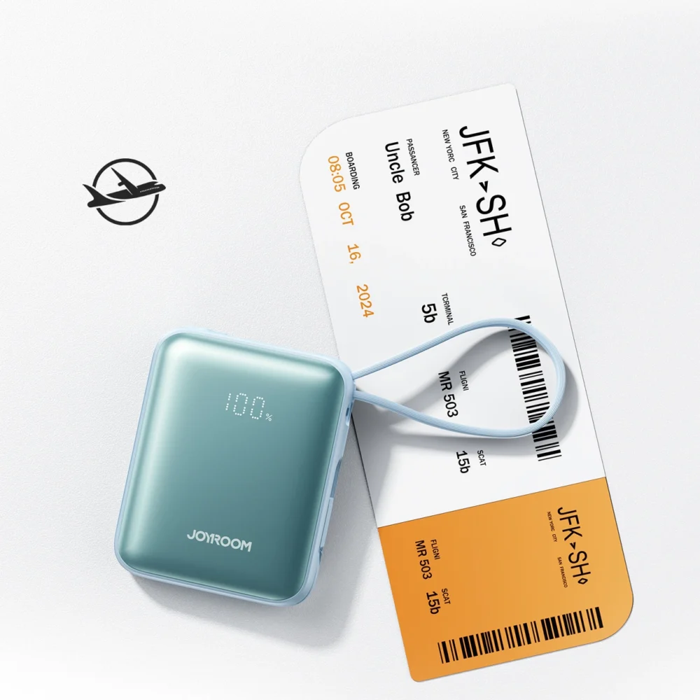 Joyroom JR-PBF27 22.5W 10000mAh Powerbank with Two Built-in Cables - Blueeng
