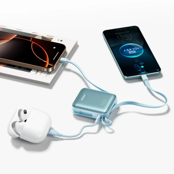Joyroom JR-PBF27 22.5W 10000mAh Powerbank with Two Built-in Cables - Blueeng