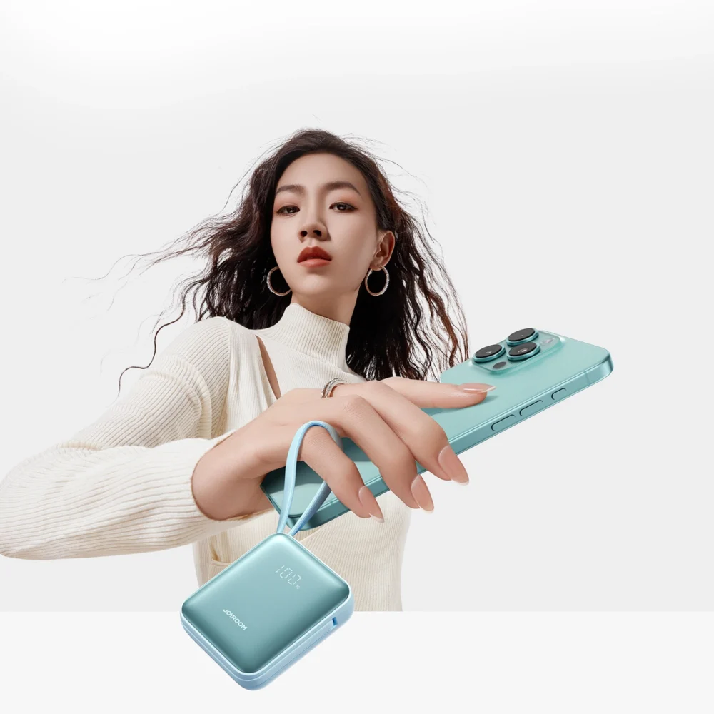Joyroom JR-PBF27 22.5W 10000mAh Powerbank with Two Built-in Cables - Blueeng