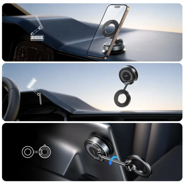 Joyroom JR-ZS501 Magnetic Car Holder Compatible with MagSafe for Dashboard - Dark Grayeng