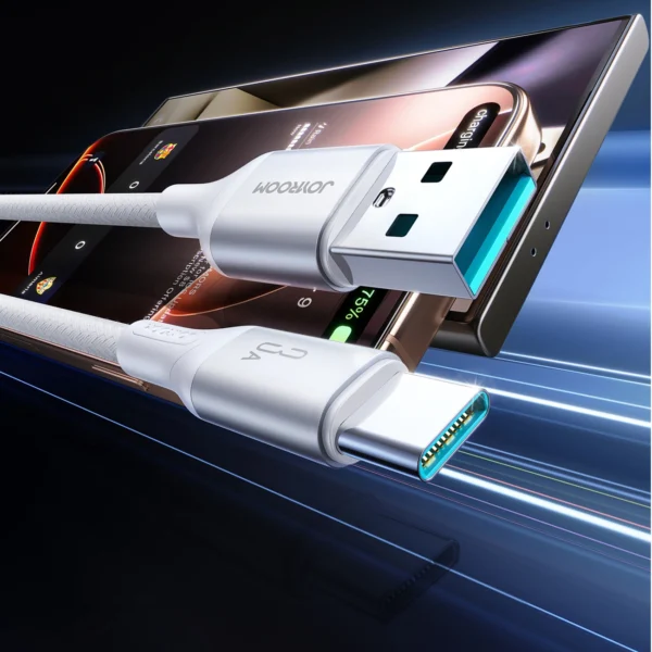 Joyroom S-A28 Flash Series 3A USB-A - USB-C Cable 1m - Whiteeng