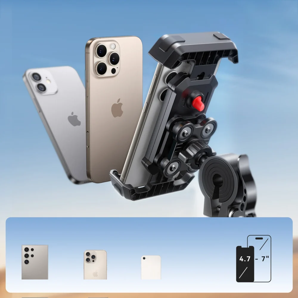 Joyroom JR-ZS428 shockproof handlebar holder for motorcycle, bike, scooter - blackeng