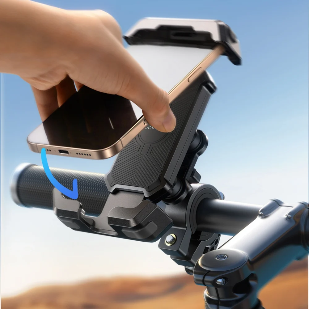Joyroom JR-ZS428 shockproof handlebar holder for motorcycle, bike, scooter - blackeng