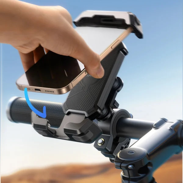 Joyroom JR-ZS428 shockproof handlebar holder for motorcycle, bike, scooter - blackeng