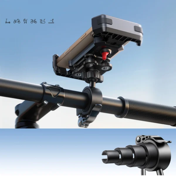 Joyroom JR-ZS428 shockproof handlebar holder for motorcycle, bike, scooter - blackeng