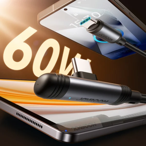 Joyroom S-A56 EnjoyX Series 90° USB-C - USB-C cable 60W 1.2m - blackeng