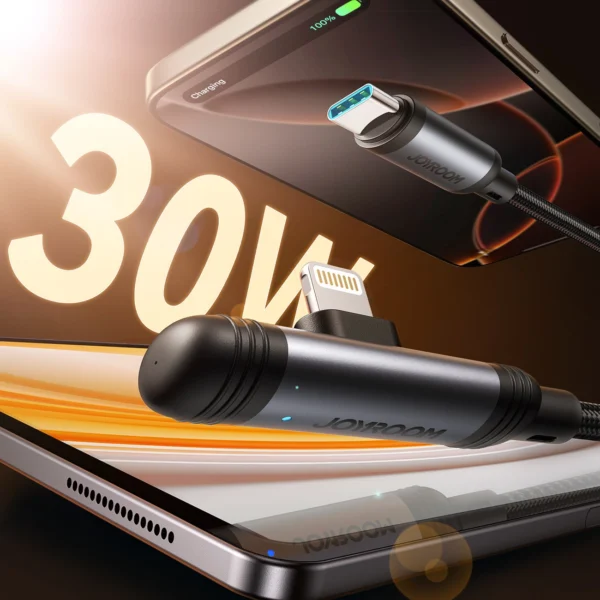 Joyroom S-A56 EnjoyX Series 90° USB-C - Lightning cable 30W 1.2m - blackeng