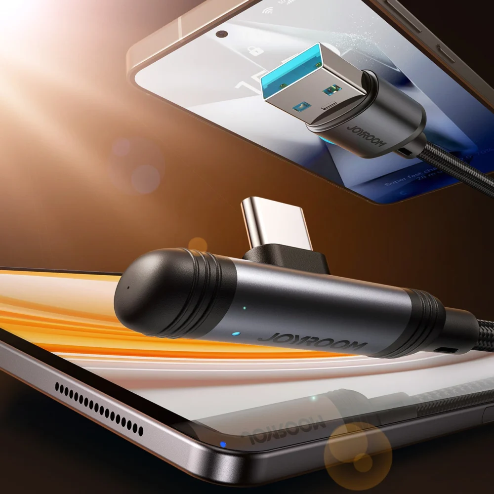 Joyroom S-A56 EnjoyX Series 90° USB-A - USB-C 3A cable 1.2m - blackeng