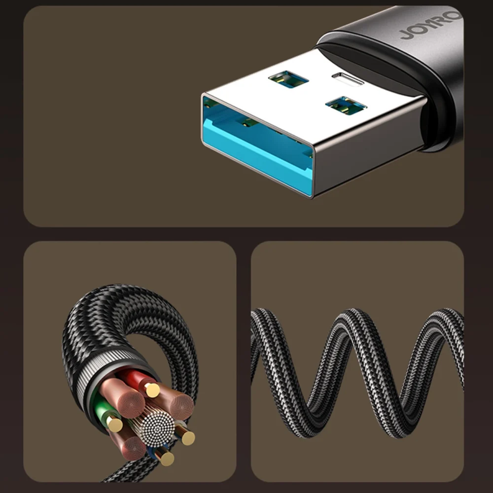 Joyroom S-A56 EnjoyX Series 90° USB-A - USB-C 3A cable 1.2m - blackeng