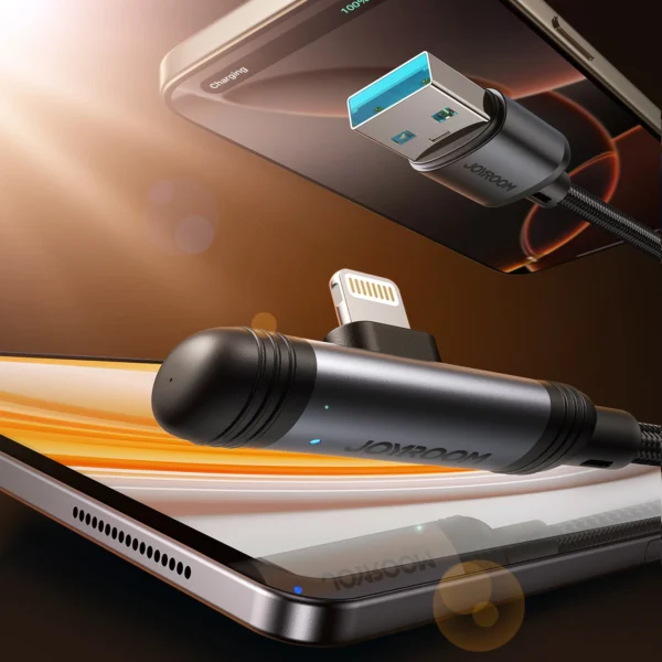 Joyroom S-A56 EnjoyX Series 90° USB-A - Lightning 3A cable 1.2m - blackeng