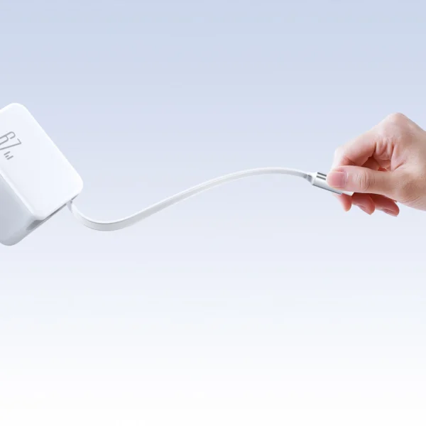Joyroom JR-TCL06 67W GaN Wall Charger with Built-in Retractable USB-C Cable - Whiteeng