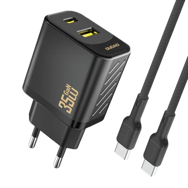 Dudao A27MAXC Ładowarka Sieciowa 35W Czarna + kabel USB-Cpol