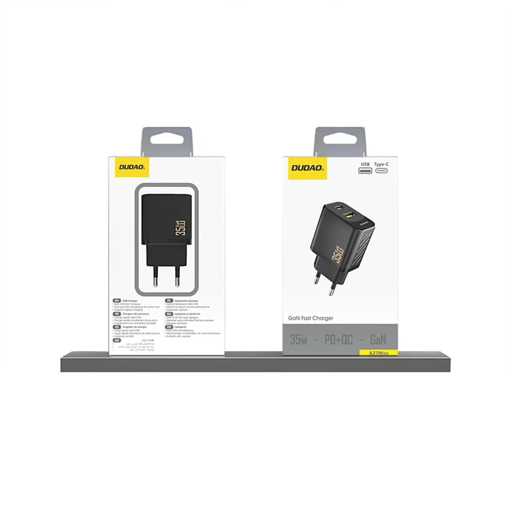 Dudao A27MAXC Ładowarka Sieciowa 35W Czarna + kabel USB-Cpol