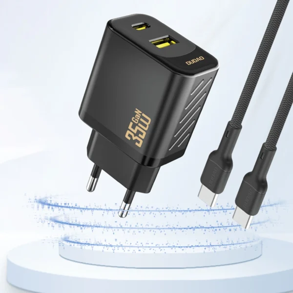 Dudao A27MAXC Ładowarka Sieciowa 35W Czarna + kabel USB-Cpol