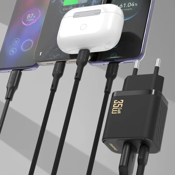 Dudao A27MAXC Ładowarka Sieciowa 35W Czarna + kabel USB-Cpol