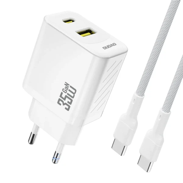 Dudao A27MAXC Ładowarka Sieciowa 35W Biała + kabel USB-Cpol