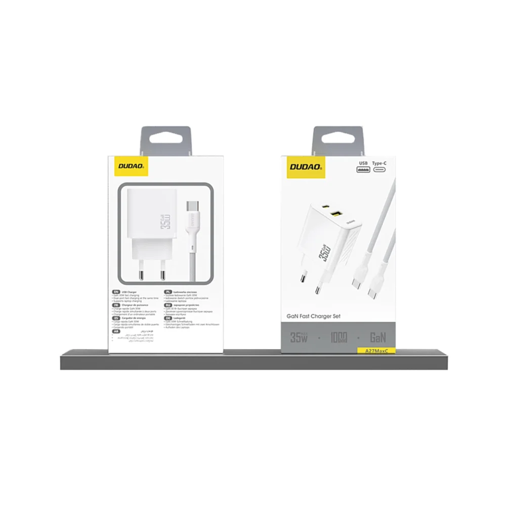 Dudao A27MAXC Ładowarka Sieciowa 35W Biała + kabel USB-Cpol