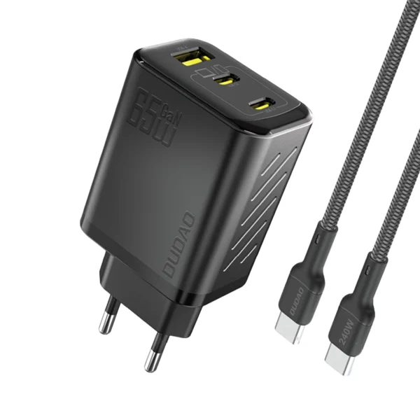 Dudao A29C Ładowarka Sieciowa 65W GaN Czarna + kabel USB-Cpol