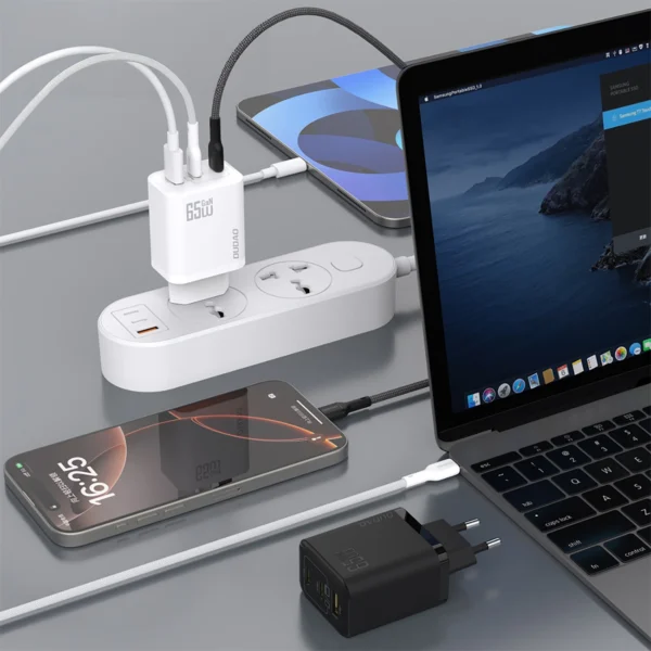 Dudao A29C Ładowarka Sieciowa 65W GaN Czarna + kabel USB-Cpol