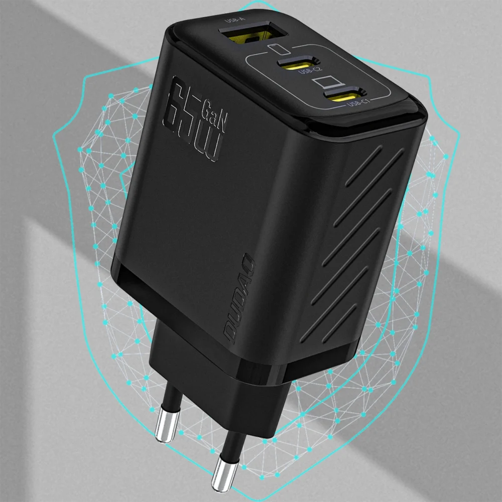 Dudao A29C Ładowarka Sieciowa 65W GaN Czarna + kabel USB-Cpol