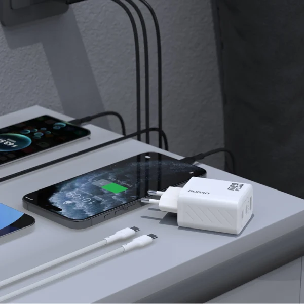 Dudao A29C Ładowarka Sieciowa 65W GaN Biała + kabel USB-Cpol