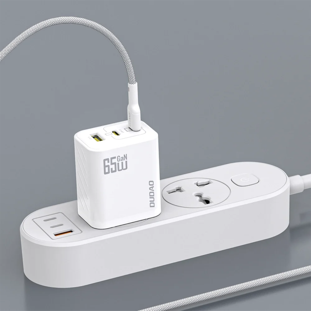 Dudao A29C Ładowarka Sieciowa 65W GaN Biała + kabel USB-Cpol