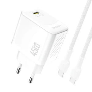 Dudao A28C Ładowarka Sieciowa 45W GaN Biała + kabel USB-Cpol