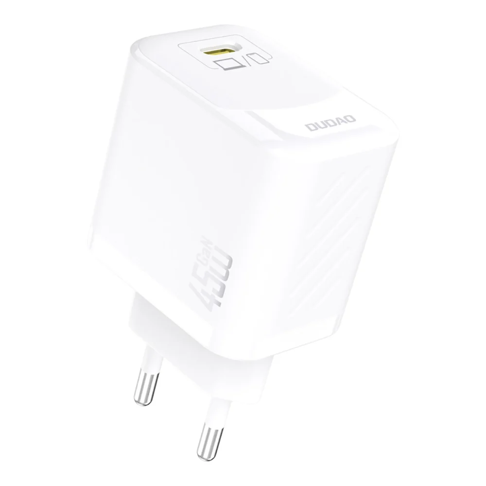 Dudao A28C Ładowarka Sieciowa 45W GaN Biała + kabel USB-Cpol
