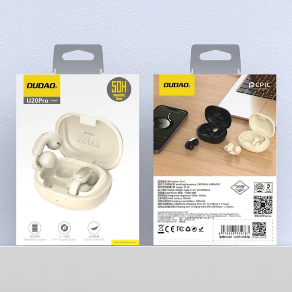 Dudao Bluetooth earphones Dudao U20PRO_Whitepol