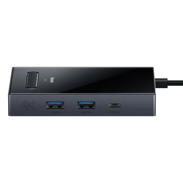 Baseus PioneerJoy 8-in-1 USB-C hub HDMI 4K@60Hz + HDMI 4K@30Hz + DisplayPort 8K@30Hz + VGA + 2 x USB-A 3.0 + 2 x USB-C - grayeng