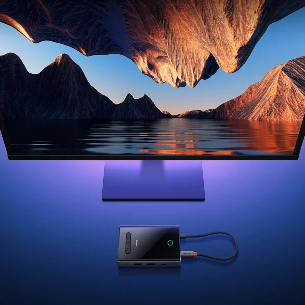 Baseus PioneerJoy 8-in-1 USB-C hub HDMI 4K@60Hz + HDMI 4K@30Hz + DisplayPort 8K@30Hz + VGA + 2 x USB-A 3.0 + 2 x USB-C - grayeng