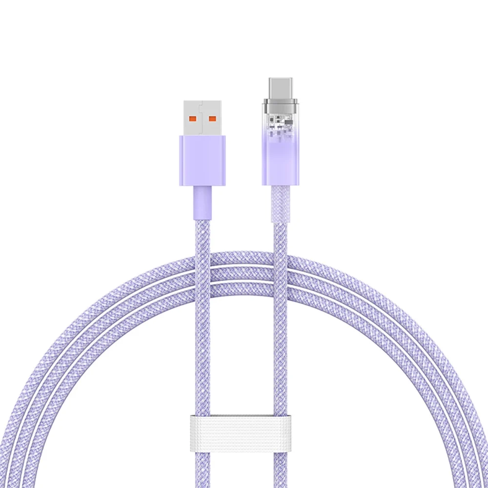Baseus Explorer 100W USB-A - USB-C Cable with Intelligent Temperature Sensor 1m - Purpleeng