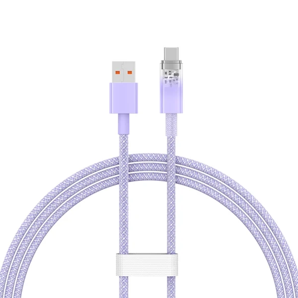 Baseus Explorer 100W USB-A - USB-C Cable with Intelligent Temperature Sensor 1m - Purpleeng