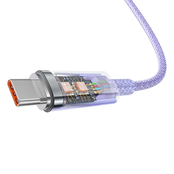 Baseus Explorer 100W USB-A - USB-C Cable with Intelligent Temperature Sensor 1m - Purpleeng