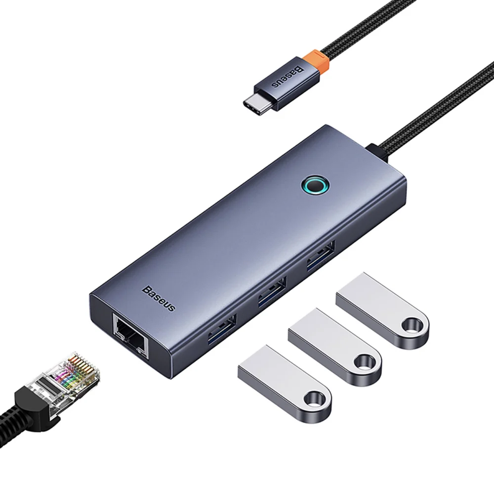Baseus UltraJoy 4in1 USB-C Hub 3 x USB-A 3.0 + RJ45 - Grayeng