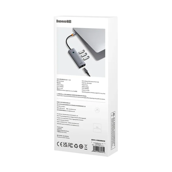Baseus UltraJoy 4in1 USB-C Hub 3 x USB-A 3.0 + RJ45 - Grayeng