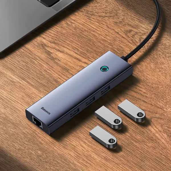 Baseus UltraJoy 4in1 USB-C Hub 3 x USB-A 3.0 + RJ45 - Grayeng